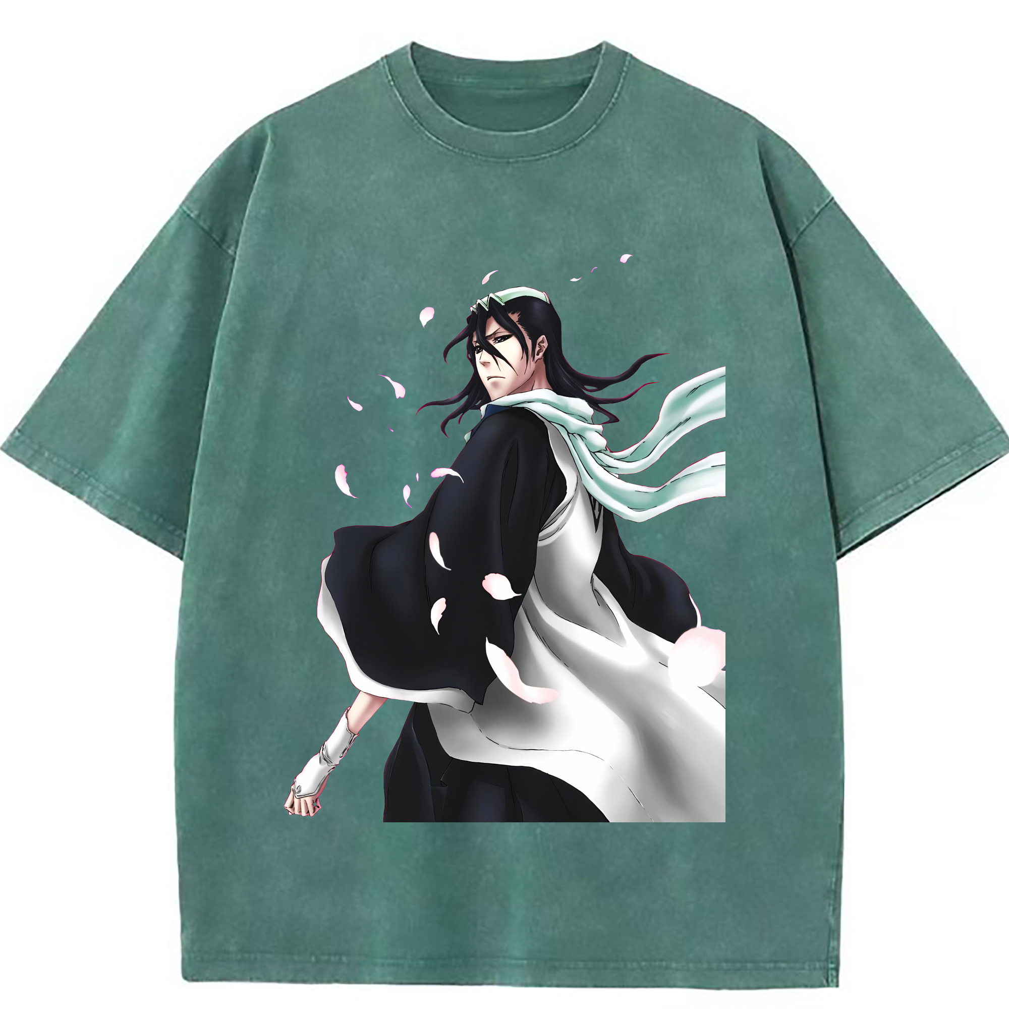 （画像用） ブリーチ くちき びゃくや BLEACH Kuchiki Byakuya 綿100% ヴィンテージ風 半袖Tシャツ（フロントプリント）